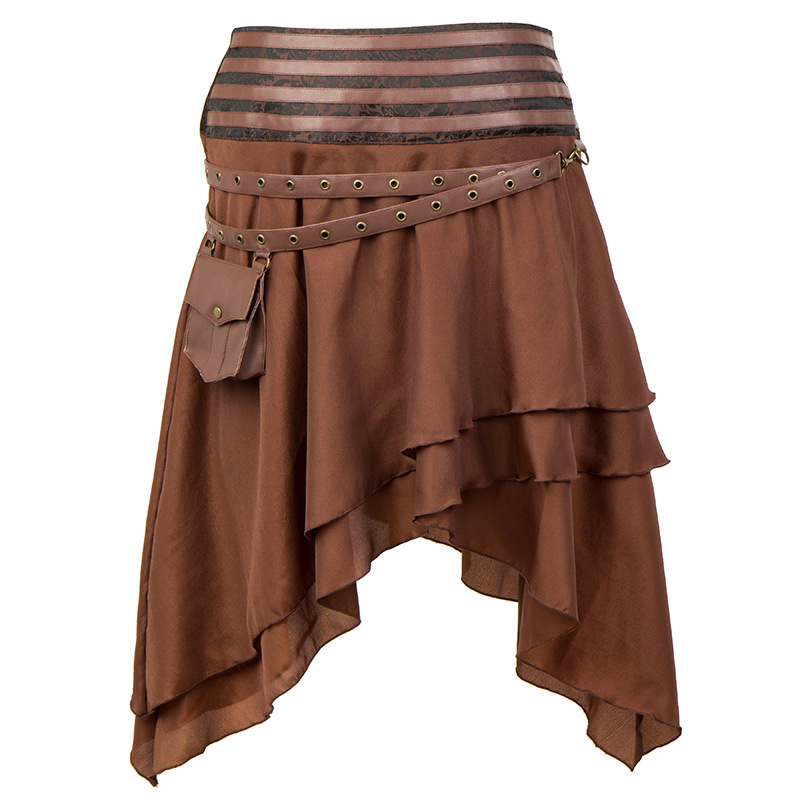 Summer Victorian Clothing - กระโปรงวินเทจไม่สมมาตรสำหรับผู้หญิงกระโปรงสตรีมพังค์แนวร็อกอะบิลลีเซ็กซี่มีกระเป๋าขนาดเล็กเสื้อผ้าสไตล์โกธิควิคตอเรีย