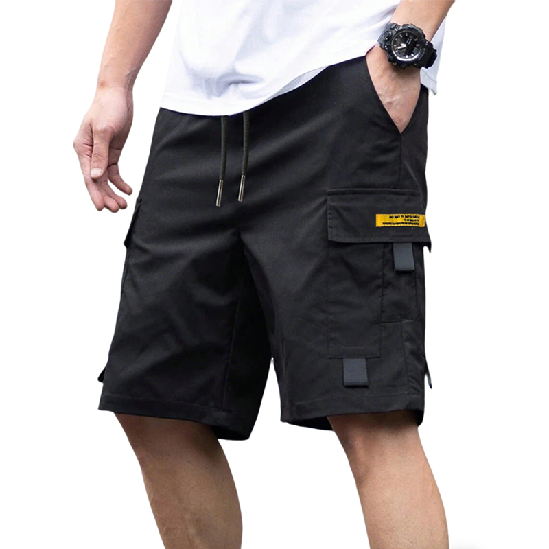 Summer Clothing Work - กางเกงขาสั้นคาร์โก้สีพื้นสำหรับผู้ชายใส่หน้าร้อน กางเกงยุทธวิธีทหารหลายกระเป๋า กางเกงลำลองหลวมๆ สำหรับทำงาน เหมาะสำหรับปีนเขาและตั้งแคมป์