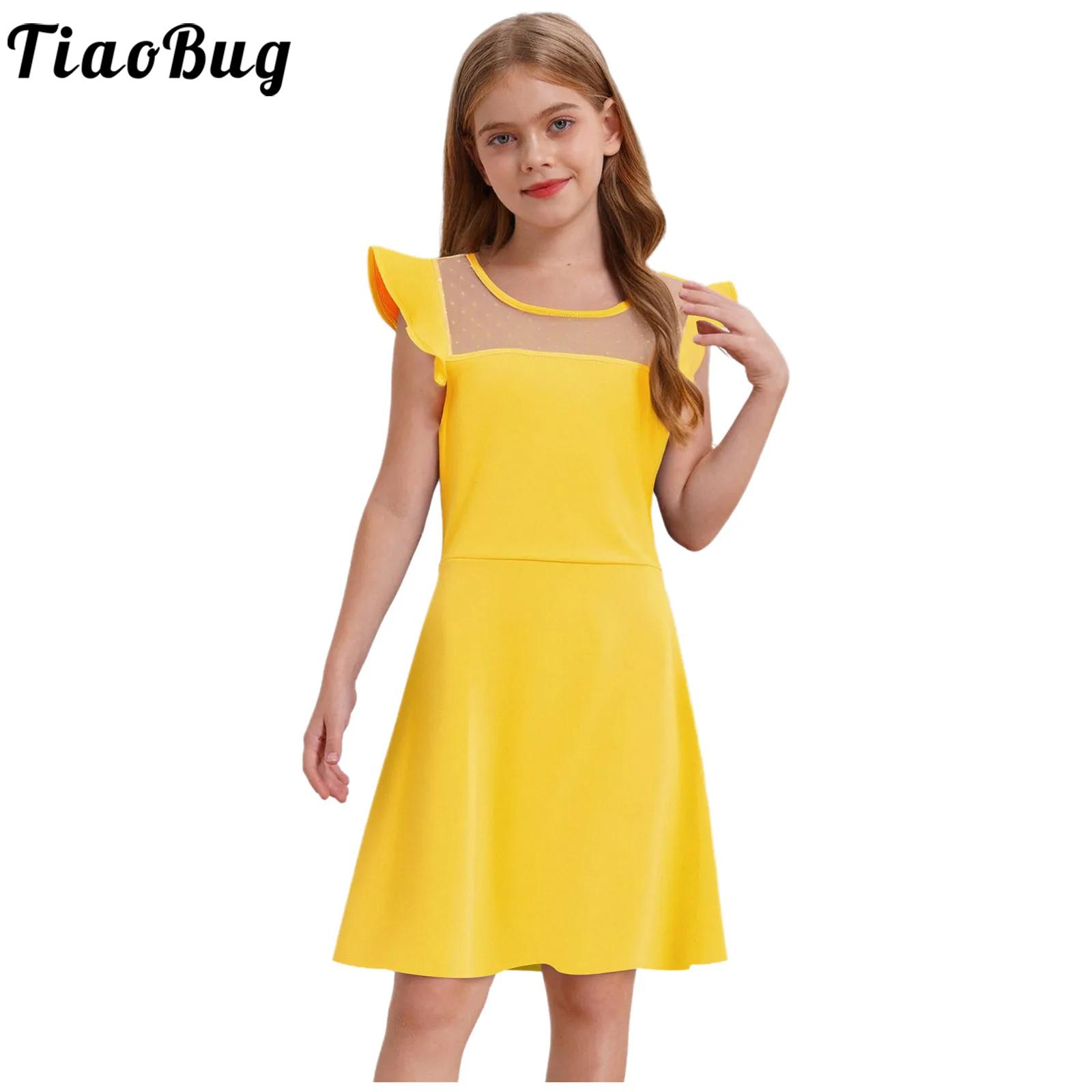 Summer Clothing Teens - สาววัยรุ่นฤดูร้อนชุด Ruffle แขนจุด SHEER ตาข่าย A