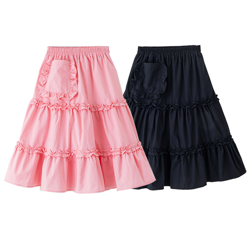 Summer Clothing Teen Girls - กระโปรงเด็กผู้หญิง ฤดูใบไม้ผลิ ฤดูร้อน 2026 ใหม่ กระโปรงลูกไม้ระบายทรงเอ