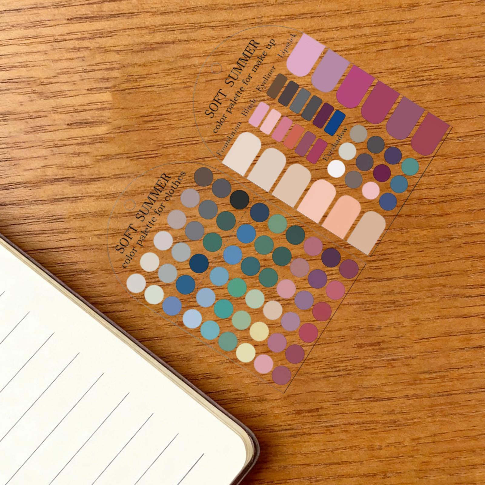 Summer Clothing Palette - การ์ดสีอะคริลิคแบบนุ่ม 2 ชิ้น สำหรับจับคู่สีเสื้อผ้าและเครื่องสำอาง ใช้สำหรับการช็อปปิ้ง จับคู่สีเสื้อผ้าและเครื่องสำอาง