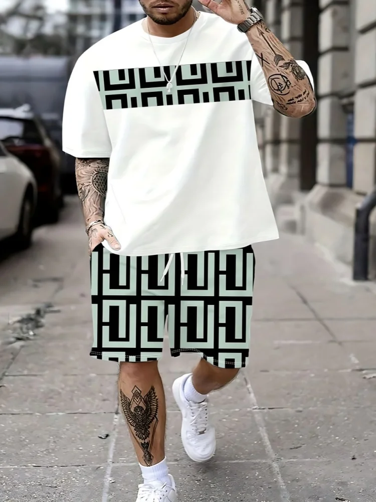 Summer Clothing Styles Men - กางเกงขาสั้นแขนสั้นผู้ชายสไตล์ใหม่สำหรับฤดูร้อนพร้อมการพิมพ์ 3 มิติที่ระบายอากาศได้ดีและแฟชั่นลำลอง - เสื้อผ้าผู้ชายแนวสตรีท