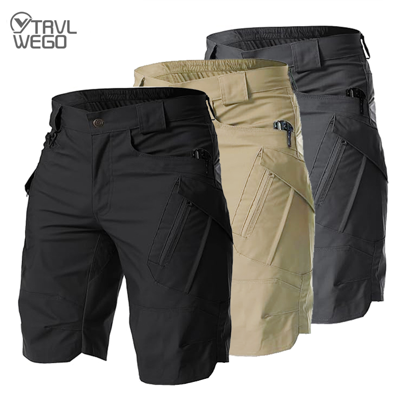 Summer Clothing Work - TRVLWEGO กางเกงขาสั้นคาร์โก้สำหรับผู้ชาย กางเกงทำงานเดินป่าแบบแห้งเร็วพร้อมกระเป๋าหลายช่อง กางเกงขาสั้นตกปลาสำหรับเดินทางพักผ่อน