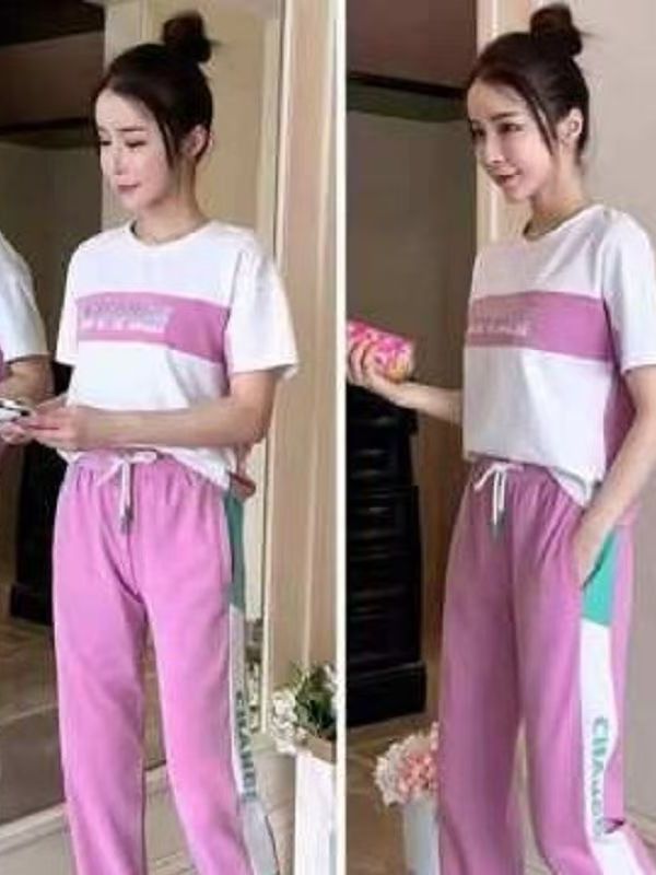 Summer Clothing Wear - ชุดกีฬาลำลองใหม่สำหรับฤดูร้อน ไซส์ใหญ่พิเศษ เสื้อผ้าผู้หญิง ปกปิดสัดส่วน แขนสั้น สไตล์ฮิปฮอป