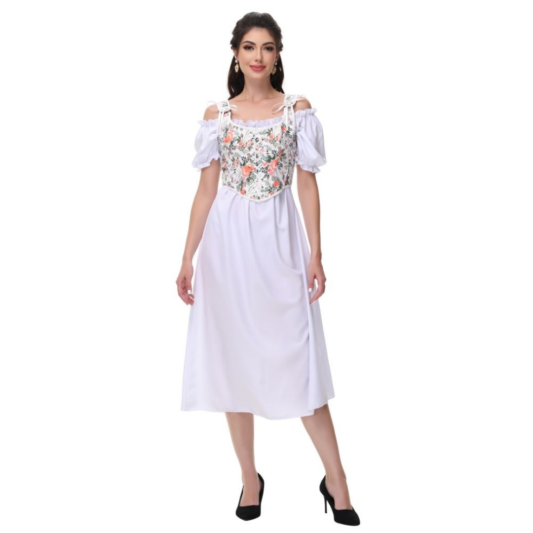 Summer Victorian Clothing - ฤดูร้อนผ้าฝ้ายสีขาว Slash คอโคมไฟแขนยาว y2k Lolita Kawaii