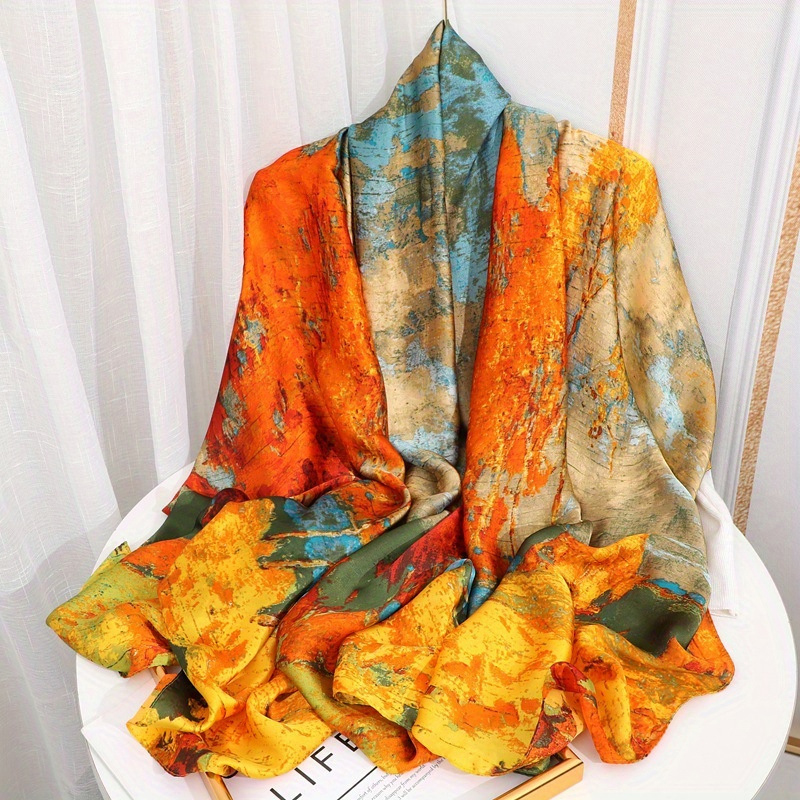Summer Clothing Hijab - แฟชั่น 180x90 ซม.ซาตินผ้าพันคอผ้าไหมผู้หญิงหรูหราขนาดใหญ่ผ้าคลุมไหล่มุสลิม Hijab แถบคาดศีรษะชายหาดผ้าคลุมไหล่หญิงผ้าพันคอ Foulard