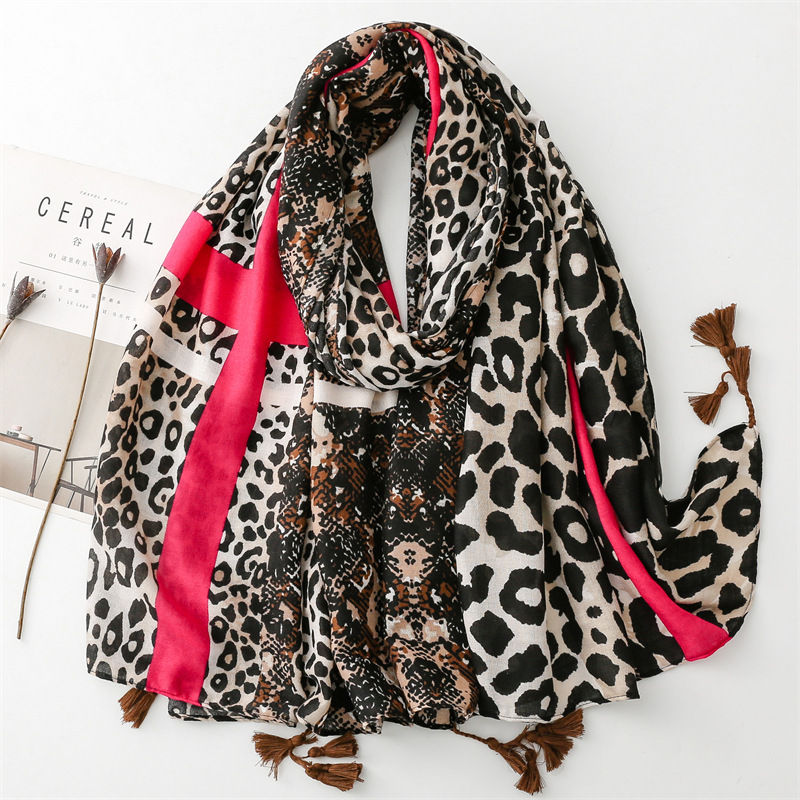 Summer Clothing Hijab - 2025 ผู้หญิงฤดูใบไม้ร่วงผ้าพันคอผ้าฝ้ายเสือดาวพิมพ์ผ้าคลุมไหล่ฤดูร้อนป้องกันแสงแดดมุสลิม Hijab เหนียวห่อ Headscarf 90*180