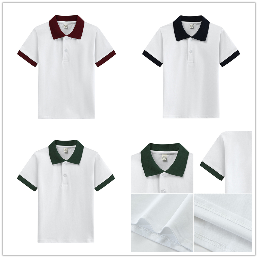 Summer Clothing Teens - เสื้อยืดเด็กผู้ชาย เสื้อยืดฤดูร้อน แขนสั้น สีพื้น ลายการ์ตูน เสื้อโปโล