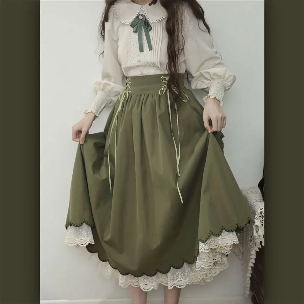 Summer Victorian Clothing - Nonsar ชุดเดรสปักลายโลลิต้าชุดเดรสแขนยาวคอตุ๊กตาสค์ย้อนยุคญี่ปุ่นโลลิต้าเสื้อแขนยาววิคตอเรียสำหรับผู้หญิง