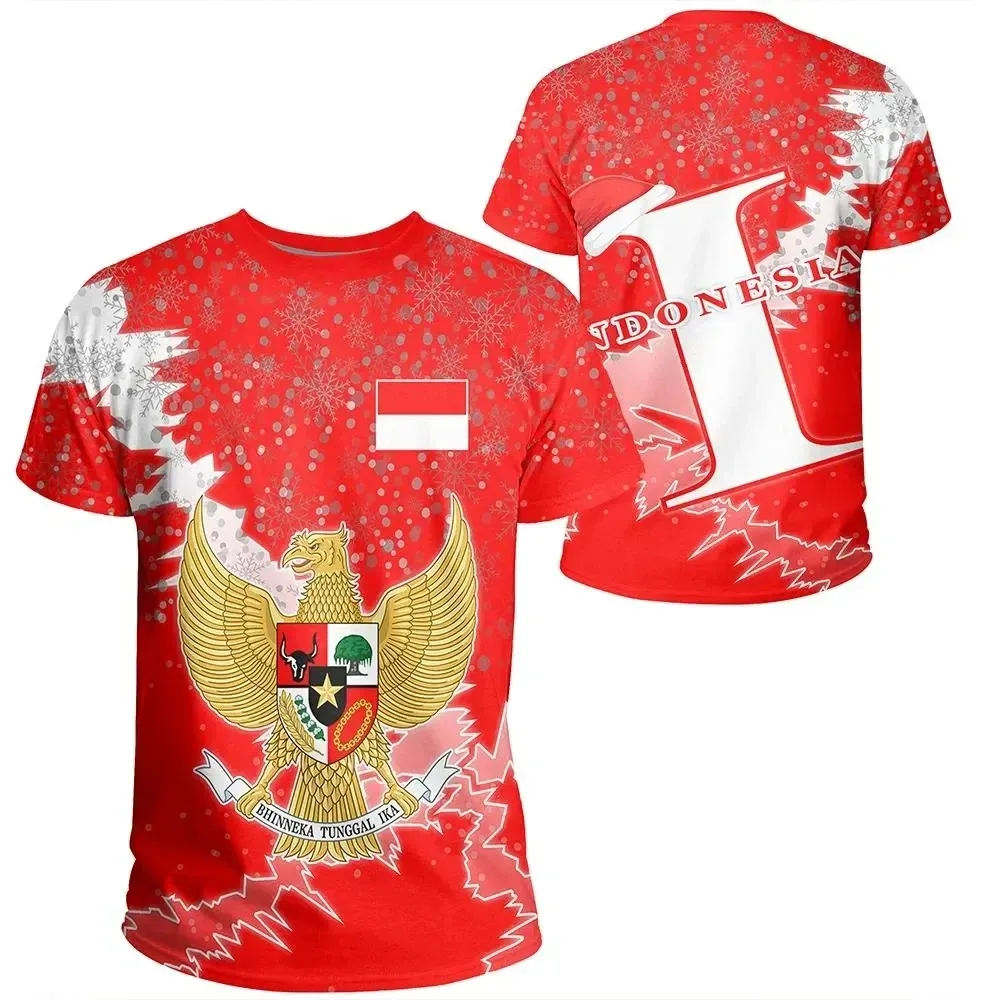 Summer Clothing Teens - ธงอินโด 3D Heraldic พิมพ์เสื้อยืดสําหรับชายฤดูร้อนสบายๆกีฬาแฟชั่นชายขนาดใหญ่ Street เสื้อแขนสั้น