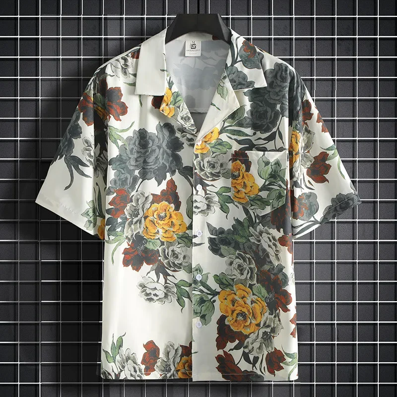 Summer Clothing Styles Men - เสื้อเชิ้ตพิมพ์ลาย เสื้อเชิ้ตแขนสั้นผู้ชาย เสื้อเชิ้ตบางสไตล์จีน เสื้อผ้าที่ต้องมีสำหรับงานปาร์ตี้ริมชายหาด จำเป็นสำหรับการท่องเที่ยวชายหาด