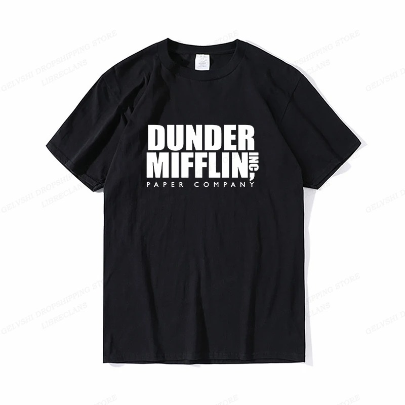 Summer Clothing Teens - Dunder mfflin เสื้อยืดผู้ชายแฟชั่นลายตัวอักษร, เสื้อยืดสำนักงานผ้าฝ้ายเสื้อยืดผู้หญิง