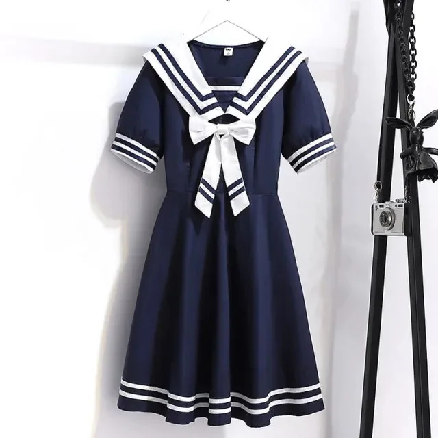 Summer Clothing Teen Girls - ชุดเดรสยาวสไตล์เรโทรสำหรับเด็กผู้หญิง คอลเลคชั่นฤดูร้อน 2026 ลายทาง คอปกผูกโบว์ ผ้าฝ้าย
