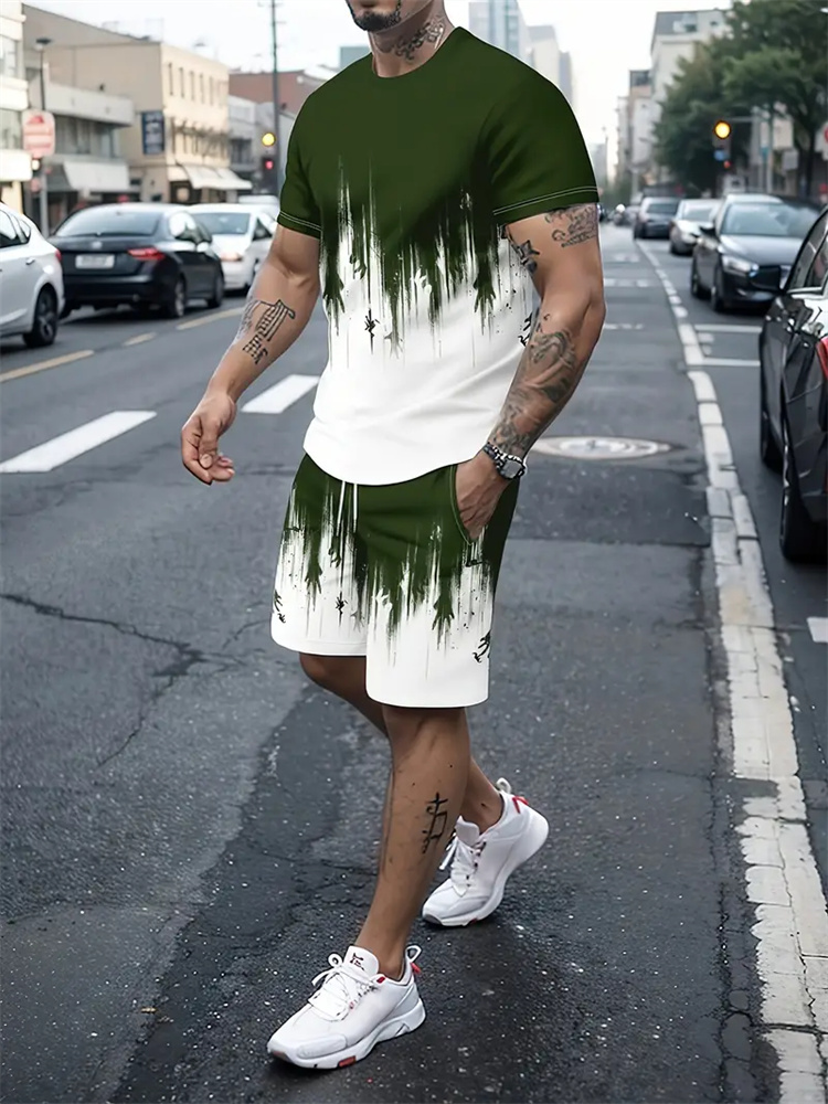 เสื้อยืดลายไล่เฉดสีสำหรับผู้ชา - Summer Clothing Styles Men บทวิจารณ์และราคา