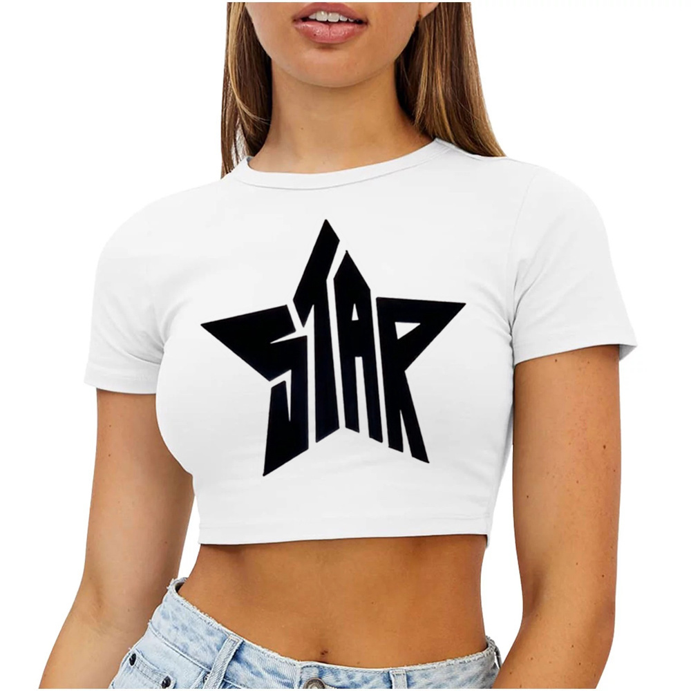 เสื้อครอปท็อปยุค 2000s Y2k เสื - Summer Clothing Teens บทวิจารณ์และราคา
