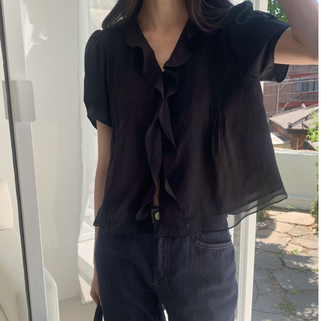เสื้อเบลาส์สไตล์เกาหลี แขนสั้น - Summer Clothing Old Money บทวิจารณ์และราคา