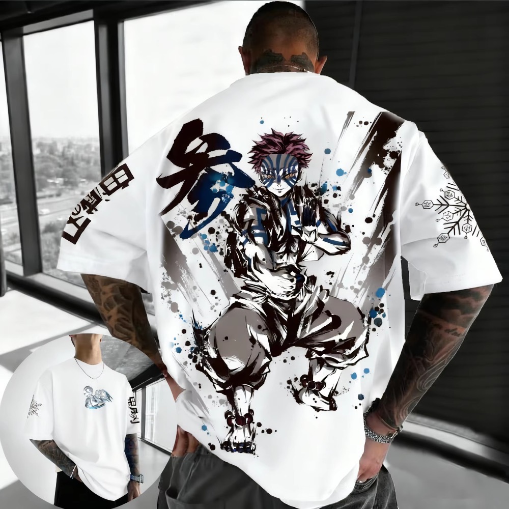 เสื้อยืดลายอนิเมะ Demon Slayer - Summer Clothing Styles Men บทวิจารณ์และราคา