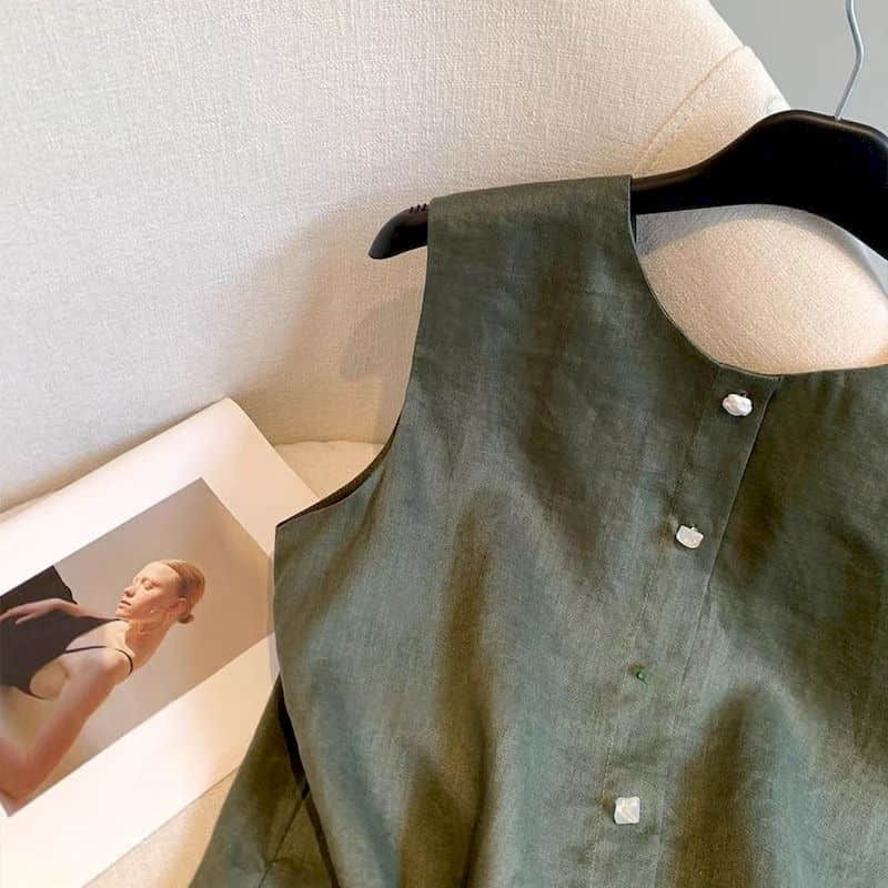 ชุดเซ็ตเสื้อกล้ามคอวีสไตล์ Old - Summer Clothing Old Money บทวิจารณ์และราคา
