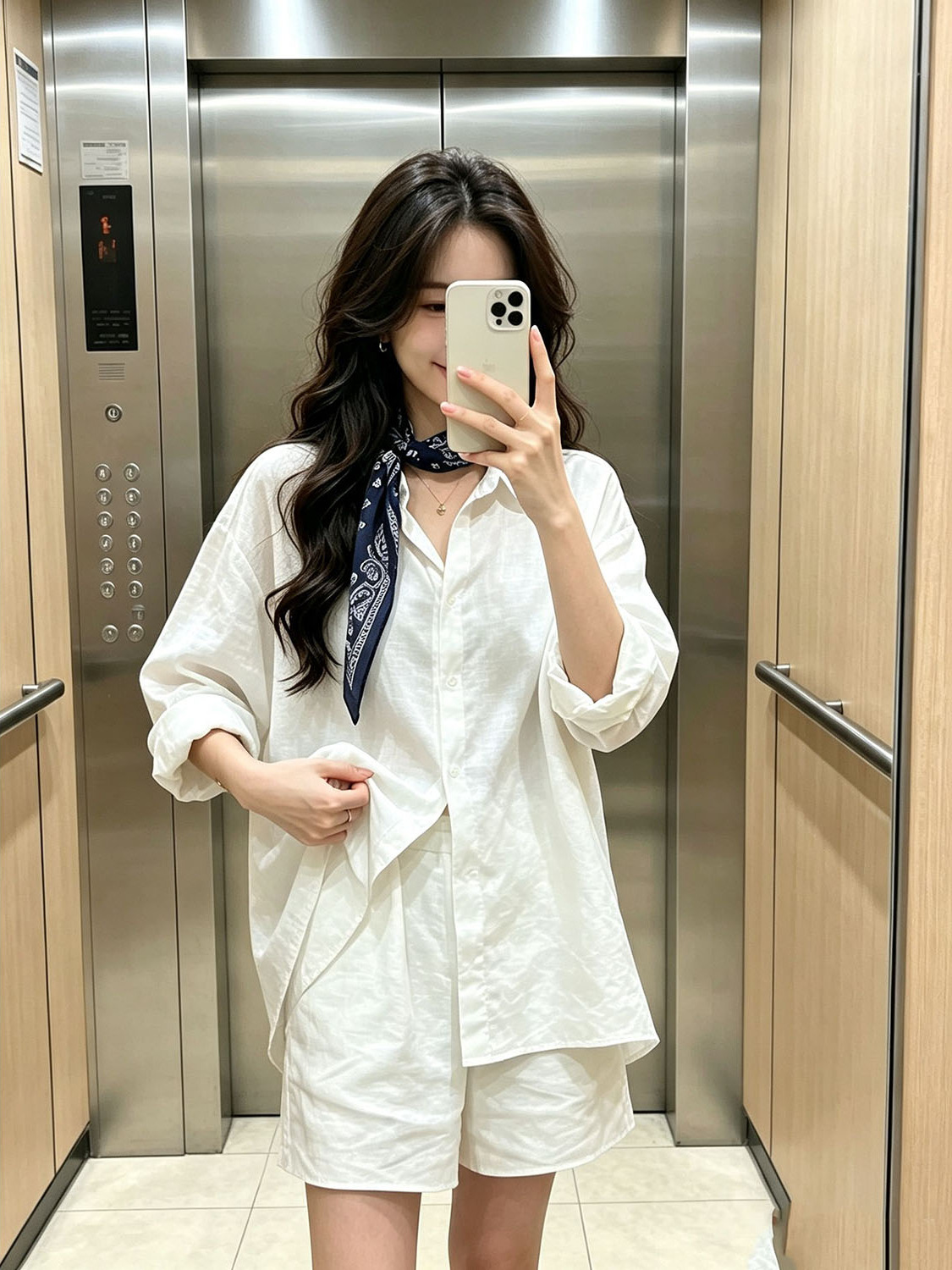 เสื้อเชิ้ตสไตล์เกาหลีสีขาวพร้อ - Summer Clothing Old Money บทวิจารณ์และราคา