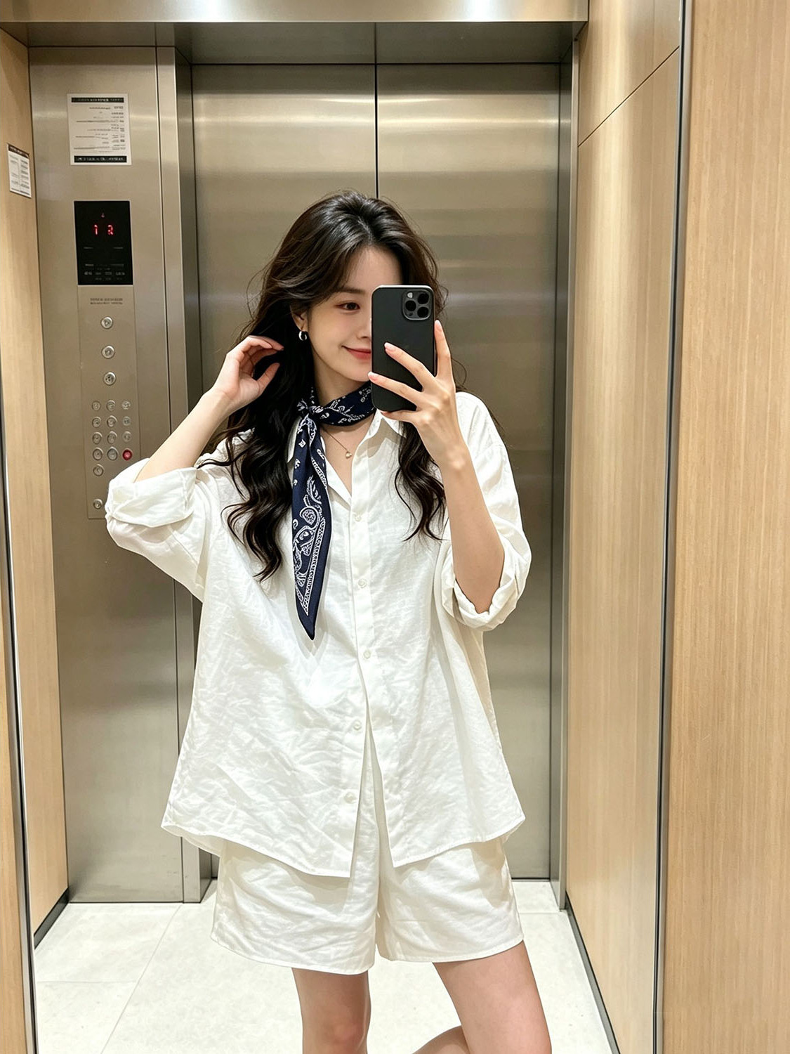 เสื้อเชิ้ตสไตล์เกาหลีสีขาวพร้อ - Summer Clothing Old Money บทวิจารณ์และราคา
