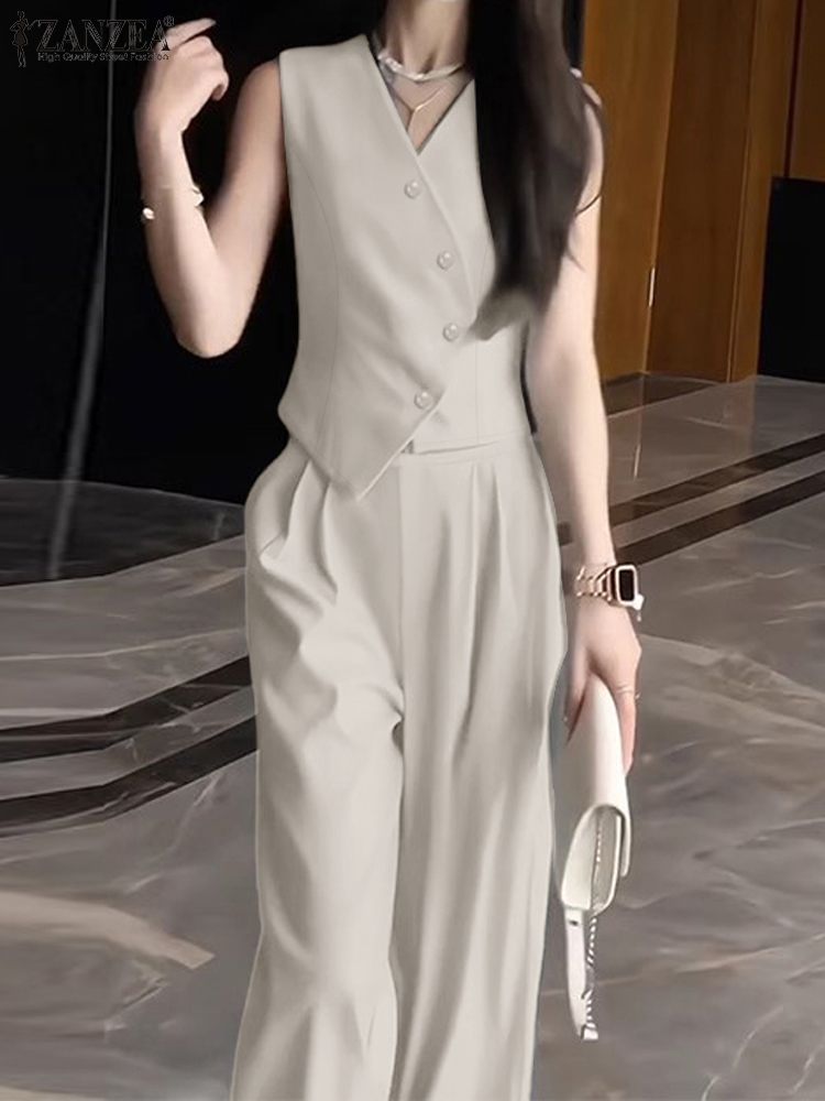 Zanzea ชุดกางเกงขากว้าง2ชิ้นสำ - Summer Clothing Work บทวิจารณ์และราคา