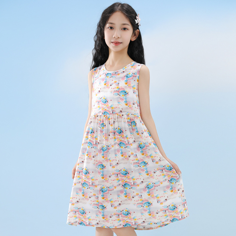 ชุดเดรสชายหาดแขนกุดสำหรับวัยรุ - Summer Clothing Teen Girls บทวิจารณ์และราคา
