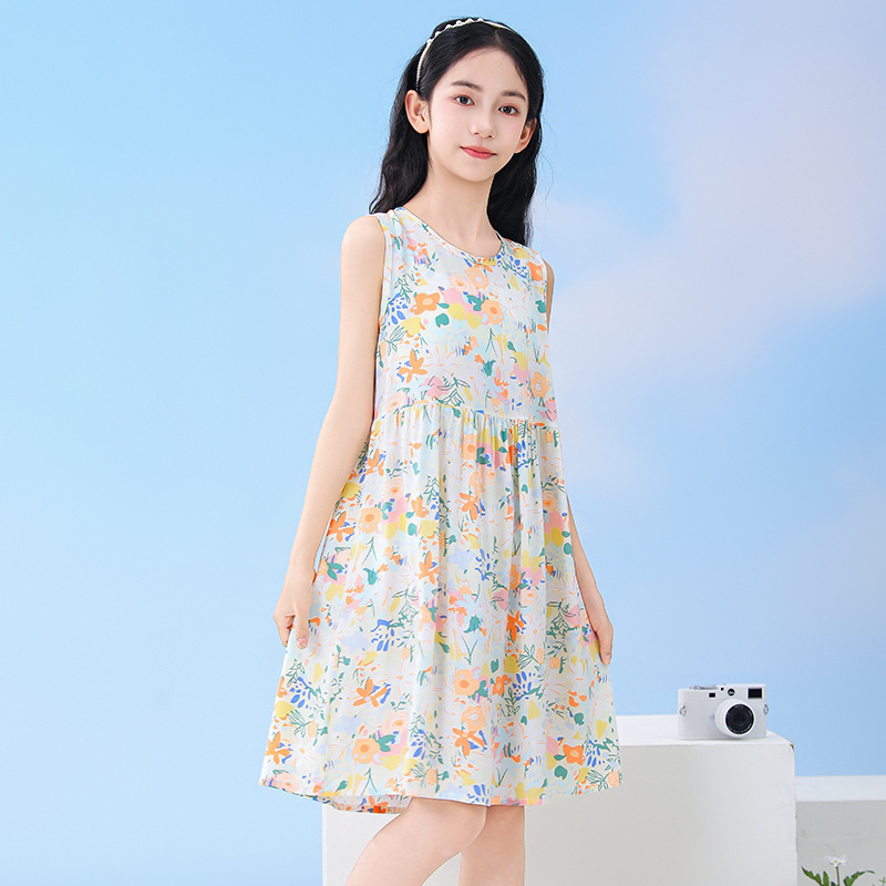 ชุดเดรสชายหาดแขนกุดสำหรับวัยรุ - Summer Clothing Teen Girls บทวิจารณ์และราคา