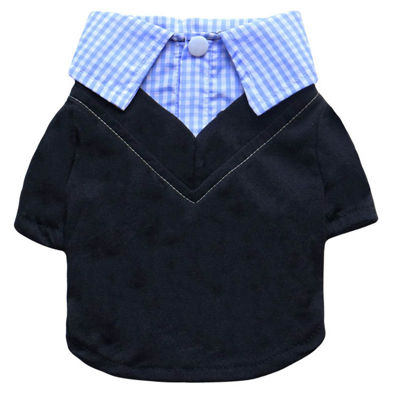 ลายสก๊อตเสื้อปลอมสองชิ้นเสื้อผ - Summer Dog Clothing บทวิจารณ์และราคา