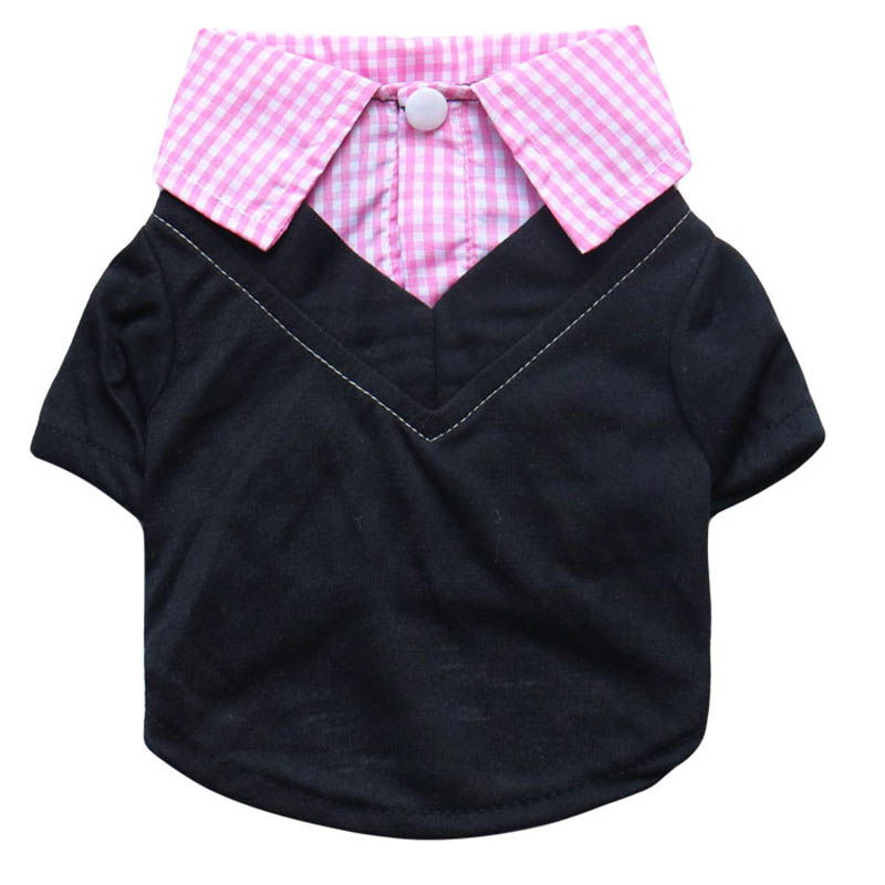 ลายสก๊อตเสื้อปลอมสองชิ้นเสื้อผ - Summer Dog Clothing บทวิจารณ์และราคา