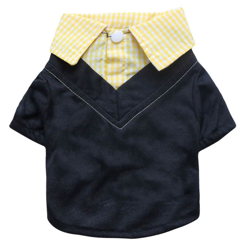 ลายสก๊อตเสื้อปลอมสองชิ้นเสื้อผ - Summer Dog Clothing บทวิจารณ์และราคา