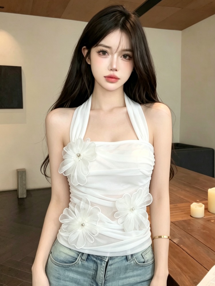 เสื้อกั๊กคอวีดีไซน์กลีบดอกไม้  - Summer Clothing Work บทวิจารณ์และราคา
