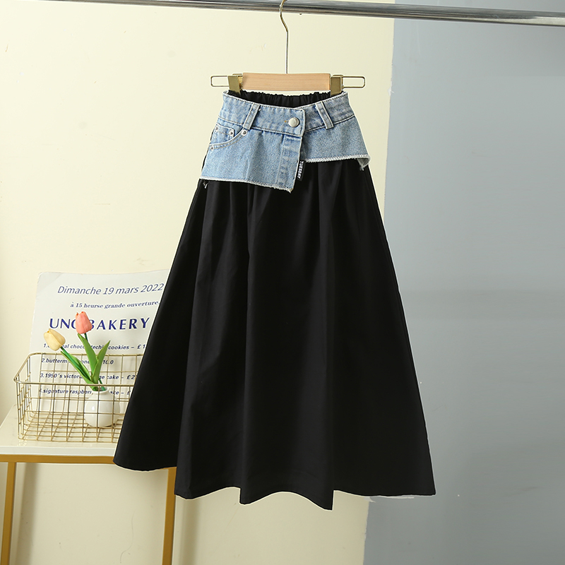 เด็กเกาหลียาว Patchwork DENIM  - Summer Clothing Teen Girls บทวิจารณ์และราคา